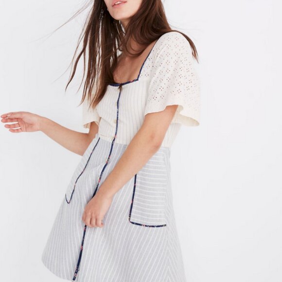 Madewell x The New Denim Project Patchwork Square-Neck Dress Women's Size 2 - Picture 10 of 16